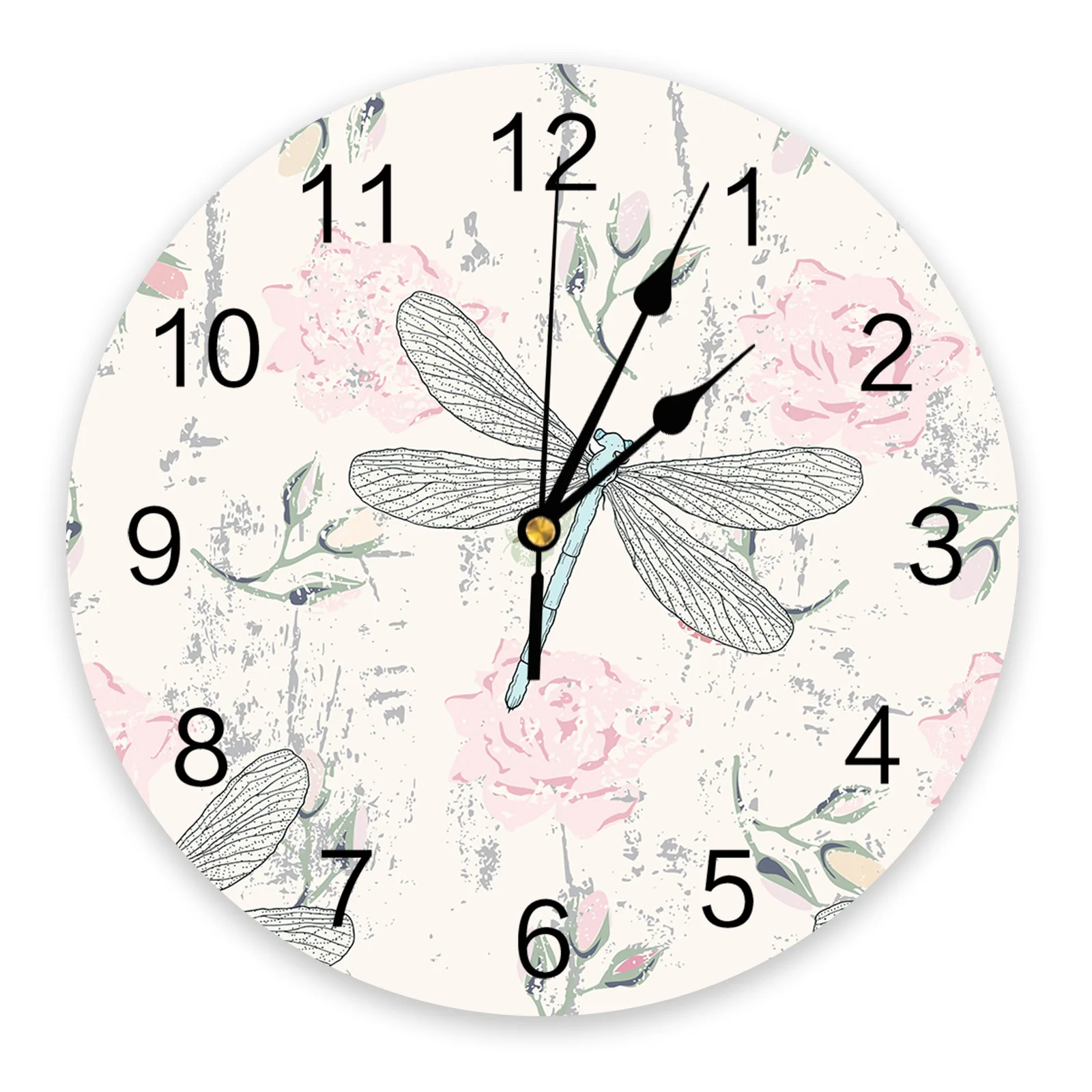 Libélula Flor de Reloj de Pared en Silencio Relojes Digitales para el Hogar Dormitorio Cocina Sala de estar Decoración . ' - ' . 0