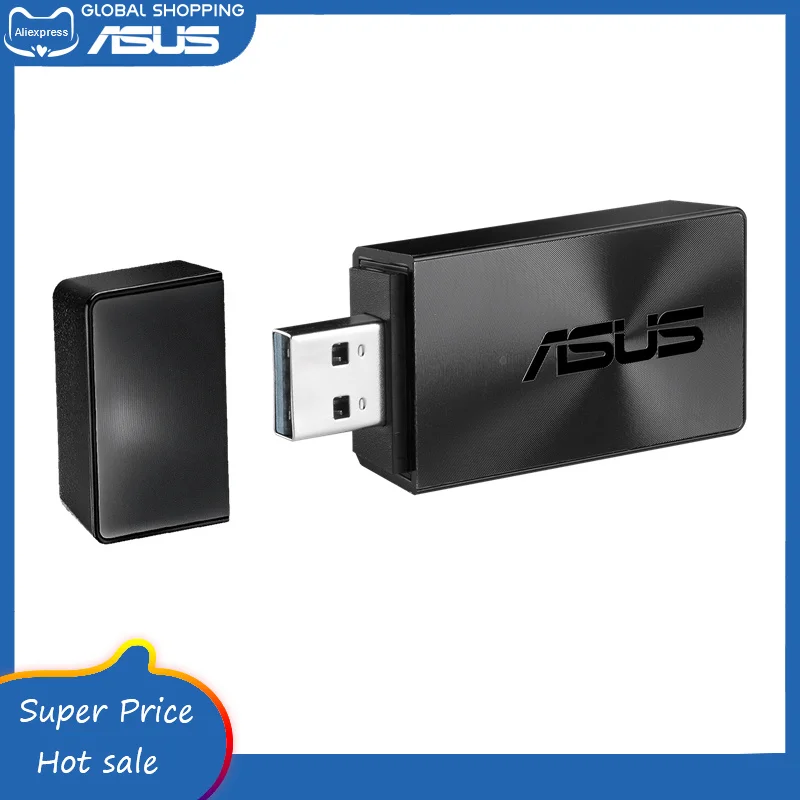 Asus USB-AC57 de Banda Dual AC1300 1300M Gigabit Ethernet, USB 3.0 Adaptador WiFi de Apoyo MU-MIMO . ' - ' . 0