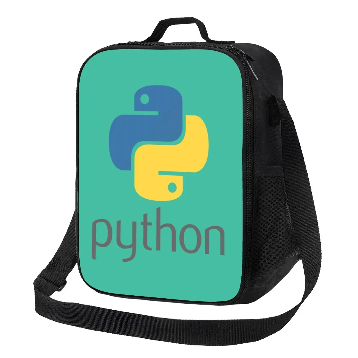 Programador Python Símbolo Aislado de la Bolsa de Almuerzo para el Trabajo de la Escuela Equipo Desarrollador de Programación Programador Enfriador Térmico de la Caja de Almuerzo . ' - ' . 0