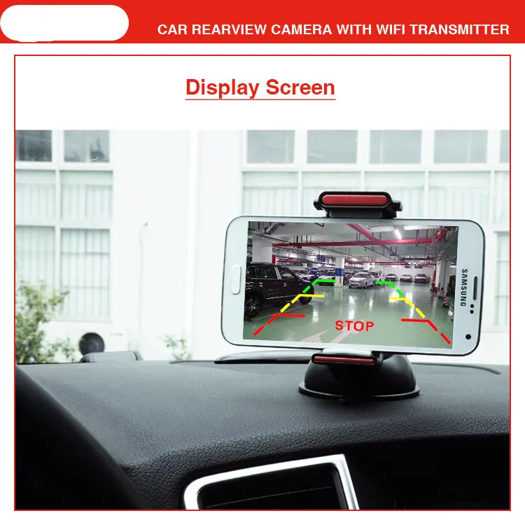 coche de wifi de la cámara HD Transmisor +170 angular w Rectores de la Línea de cámara de marcha atrás led para el estacionamiento seguro espejo de la cámara de IOS Android . ' - ' . 0
