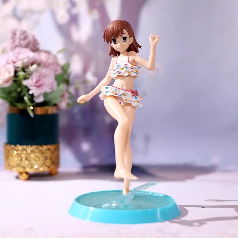 23cm Kawaii Misaka Mikoto Traje de baño de Anime figuras de Acción, Juguetes de PVC Lindo Cierta Mágico Índice Sexy Muñecas Decoración de la Habitación de Regalos para Niños . ' - ' . 0