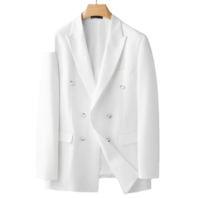 Nueva Llegada de la Moda de Blanco Doble botonadura de Banquetes Vestido de Abrigo de los Hombres de la Boda Vestido de Traje Más Tamaño XL 2XL 3XL 4XL 5XL 6XL 7XL . ' - ' . 1