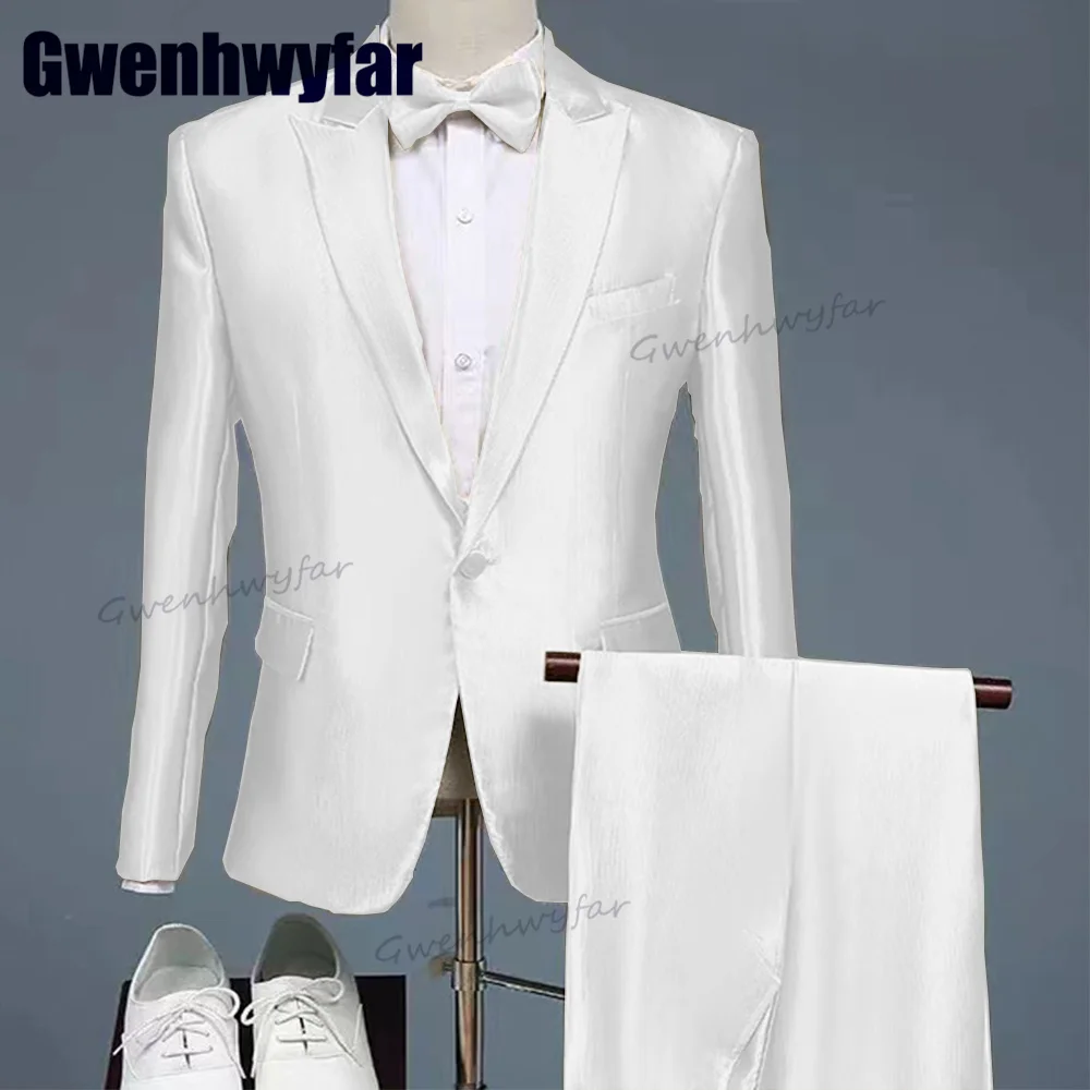 Gwenhwyfar 2023 de la Nueva Llegada de la Mañana Traje Trajes de Boda para Hombres 2 Pc de Alta Calidad de los Hombres de Trajes de encargo de la Comodidad de White Blazer Conjuntos . ' - ' . 1