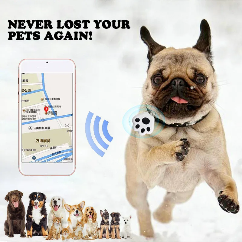 Gato Perro GPS Bluetooth 5.0 Tracker Anti-Perdida de Dispositivos Ronda Anti-Perdida de Dispositivos de Mascotas a los Niños Bolsa de la Cartera de Seguimiento de Smart Finder Localizador de . ' - ' . 1