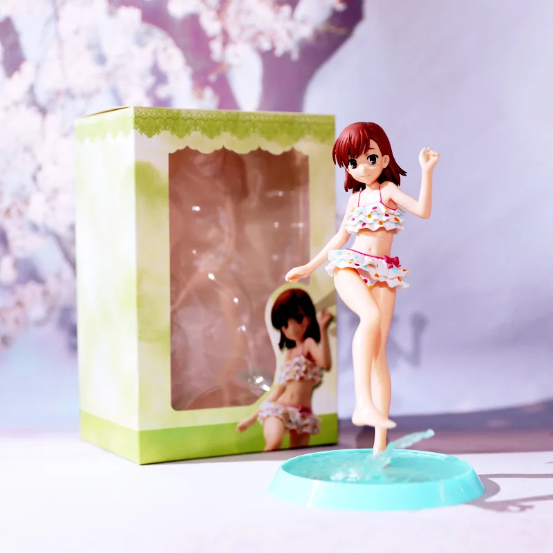 23cm Kawaii Misaka Mikoto Traje de baño de Anime figuras de Acción, Juguetes de PVC Lindo Cierta Mágico Índice Sexy Muñecas Decoración de la Habitación de Regalos para Niños . ' - ' . 1