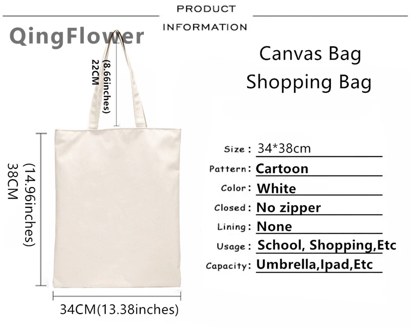 Urusei Yatsura y tsuira bolsa de compras, bolso de la bolsa de lona reutilizables tote bolso de ultramarinos reutilizable bolsas reutilizables de encargo . ' - ' . 1