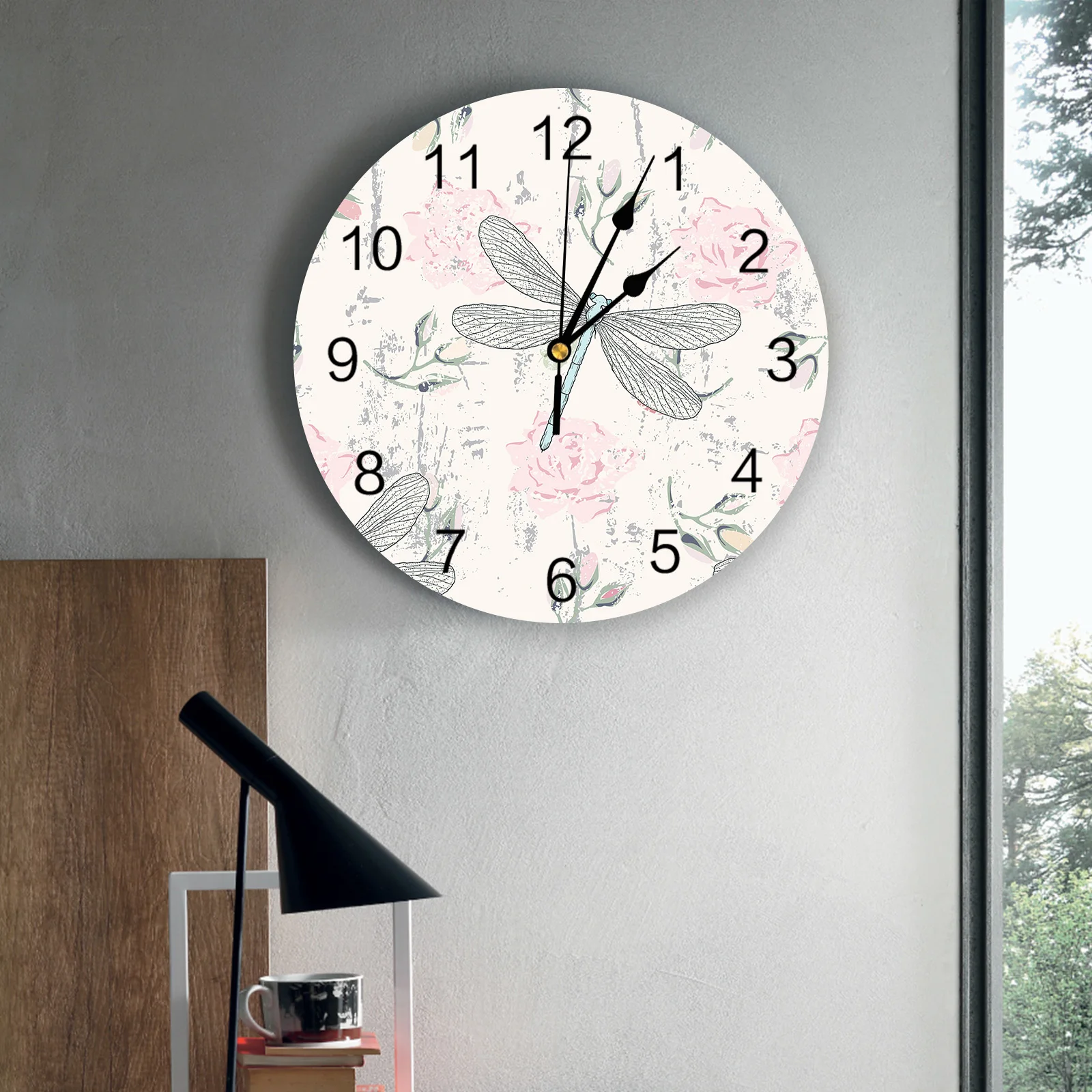 Libélula Flor de Reloj de Pared en Silencio Relojes Digitales para el Hogar Dormitorio Cocina Sala de estar Decoración . ' - ' . 2