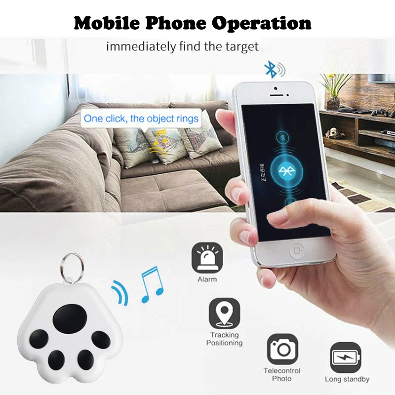 Gato Perro GPS Bluetooth 5.0 Tracker Anti-Perdida de Dispositivos Ronda Anti-Perdida de Dispositivos de Mascotas a los Niños Bolsa de la Cartera de Seguimiento de Smart Finder Localizador de . ' - ' . 2