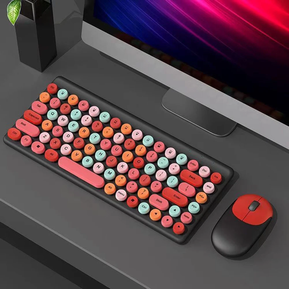 Wireless Gaming Keyboard Mouse Kit Multimedia Tecla de Función Receptor USB de Conexión Plug and Play para el Ordenador Portátil Accesorios . ' - ' . 2