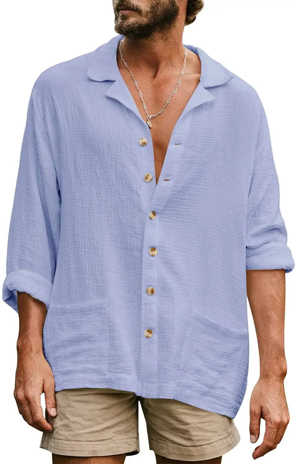 2023 Nuevo de la Moda de Primavera de los Hombres Sueltos Gran Casual de Cuello de Manga Larga Camiseta de los Hombres del Sólido Camisa Cómoda . ' - ' . 2