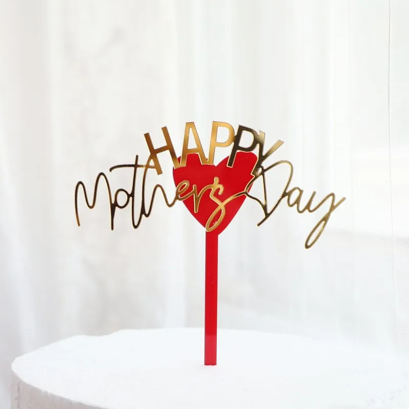 el amor de Mamá el Día de la Madre Parte Acrílico Cake Toppers Rosa Roja la Mejor Madre Topper de la Torta para la Mamá de la Fiesta de Cumpleaños de la Torta de Decoraciones de Regalo . ' - ' . 3