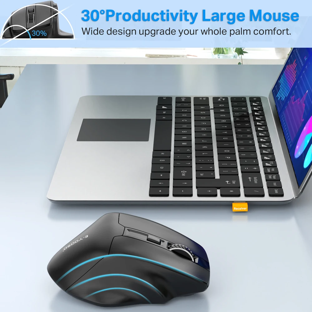 E-YOOSO X-31 DE USB 2.4 G Wireless Gaming Mouse Grandes para Manos Grandes PAW3212 4800 DPI 5 botones por jugador Ratones de ordenador portátil PC . ' - ' . 3