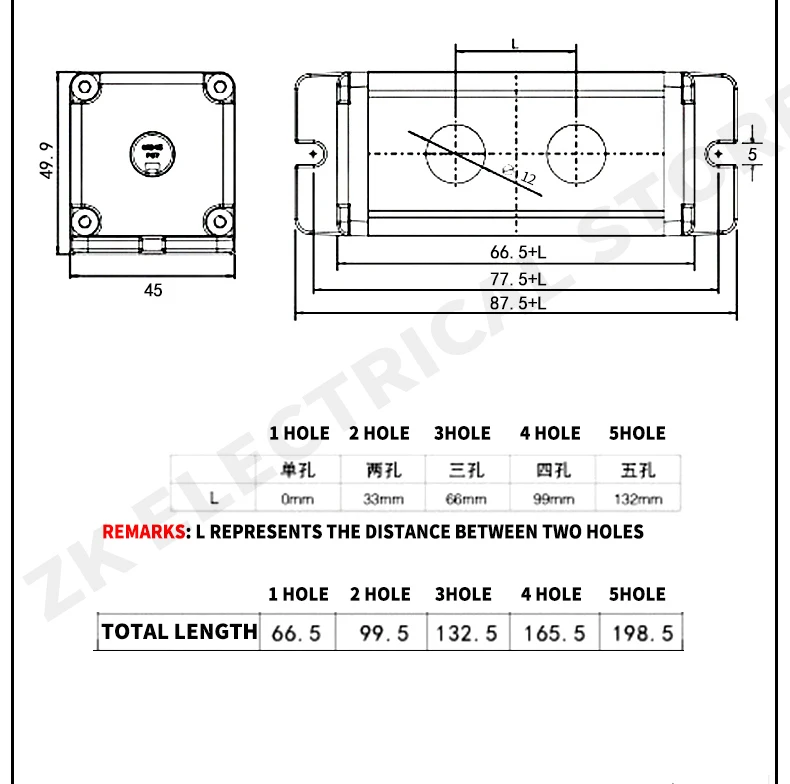 12 mm Interruptor de Botón de 3 y 2 Engranaje Más de Aleación de Aluminio de la Caja de Montaje de palanca Basculante 250v15a . ' - ' . 3