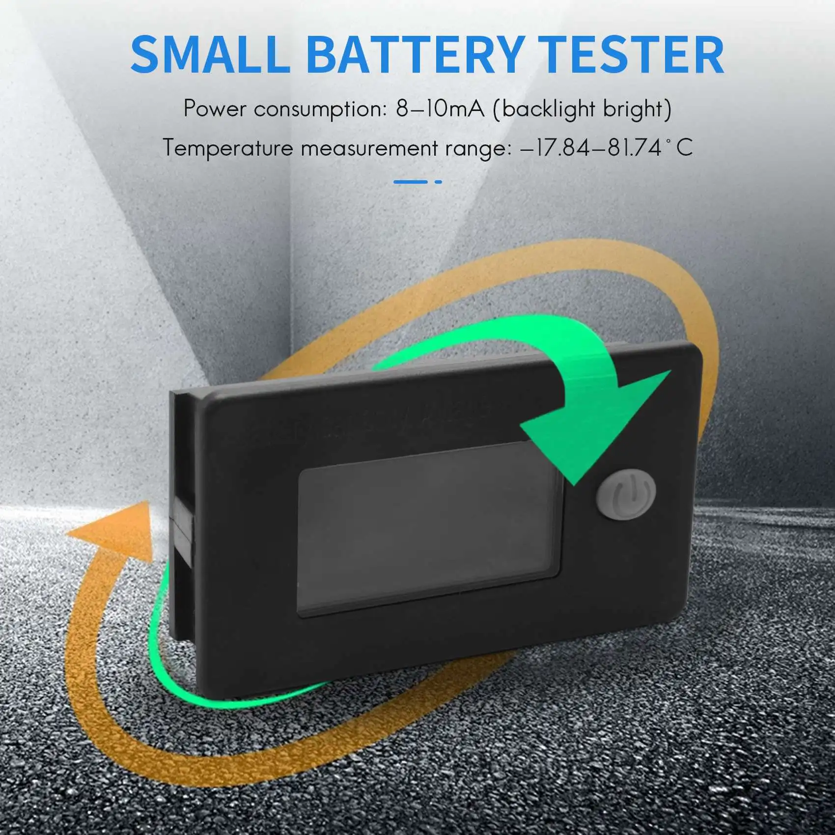 Capacidad de la batería del Monitor,10-100V Medidor de la Batería, 12V 24V 48V Porcentaje de Voltaje Fahrenheit Indicador de Temperatura del Medidor . ' - ' . 3