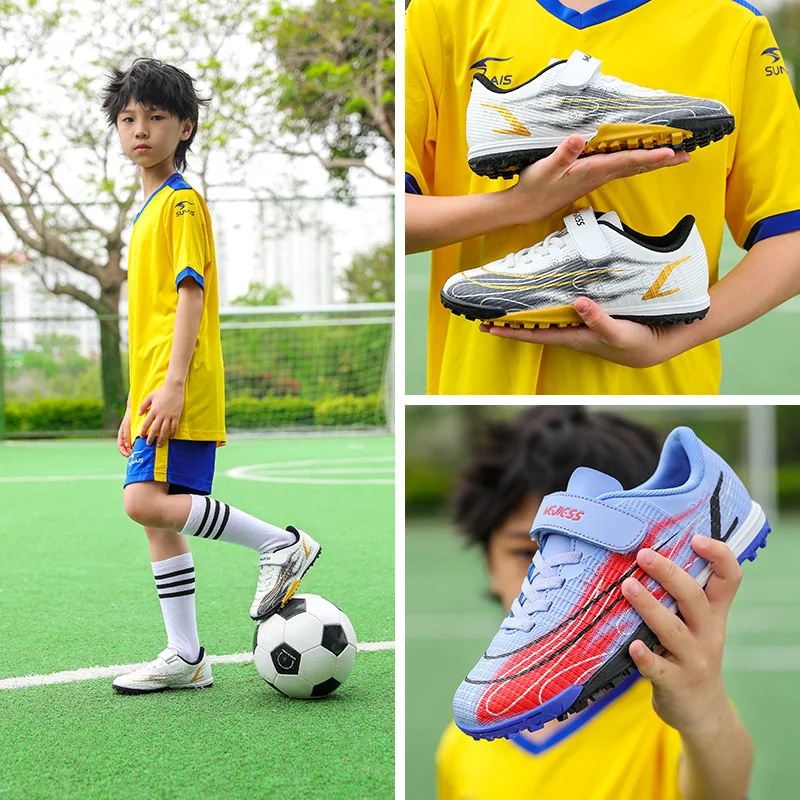 Botas de Fútbol niños Caliente-venta de los Zapatos del Fútbol de los Niños al aire libre del Césped de Entrenamiento Zapatillas antideslizantes TF de Suela de Calzado de Tamaño EU30-39 . ' - ' . 3