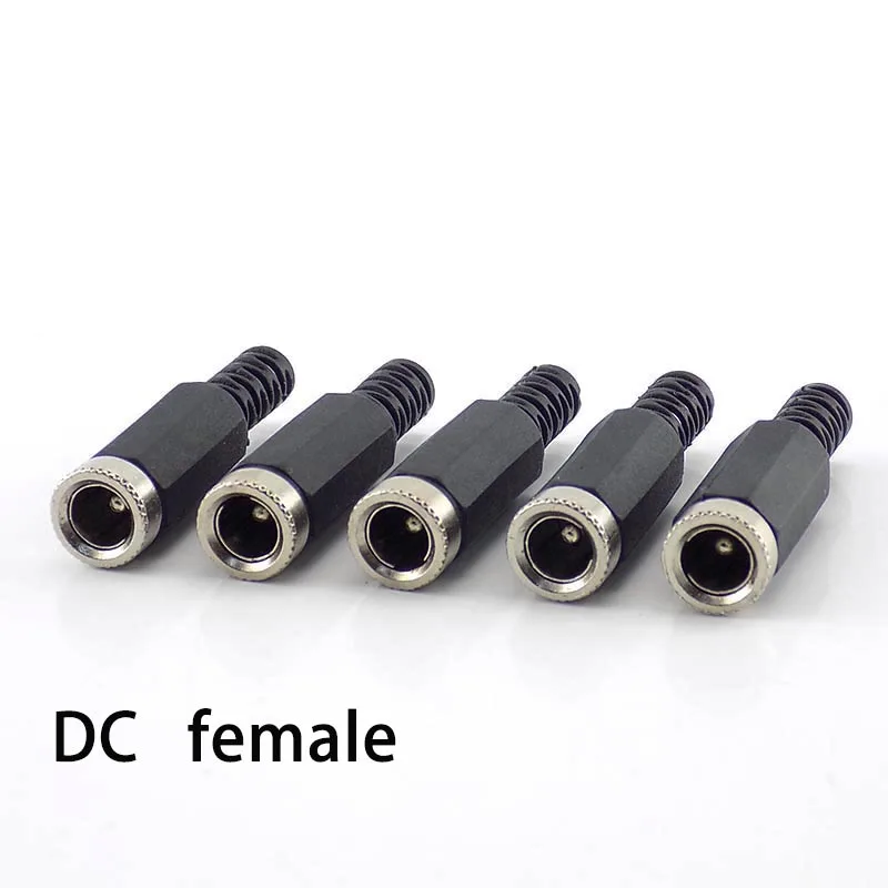 5/10pcs DC hembra Conectores macho de Enchufe de Alimentación 5.5 mm x 2.1 mm Macho conector Hembra Adaptador de Enchufe Eléctrico Terminales de los cables Para el BRICOLAJE . ' - ' . 4