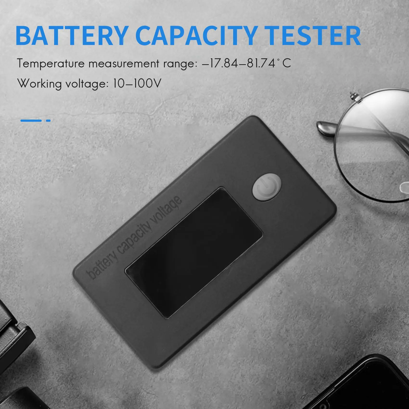 Capacidad de la batería del Monitor,10-100V Medidor de la Batería, 12V 24V 48V Porcentaje de Voltaje Fahrenheit Indicador de Temperatura del Medidor . ' - ' . 4