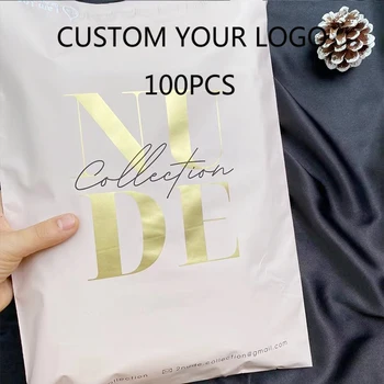 100 200 300 400 500 pcs de logotipo personalizado de correo de la bolsa de desnudos degradable de transferencia urgente para la bolsa de regalo de Correo de envío de Mensajería bolsa