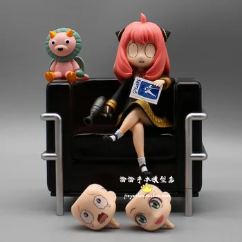 16cm de Anime Espía de la Familia Figura Anya Figura grano Pequeño de Leer la Mente de los Uniformes de 3 Caras Lindo Modelo de Muñeca de Juguete de Regalo Recoger Pvc