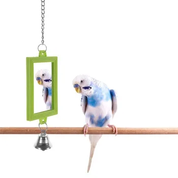1Pcs de la Jaula de Pájaro Espejo de Juguete Cacatúa Espejo de la Jaula de Pájaro Suministros Parrot Juguetes para Masticar de Productos para Mascotas (Color al Azar)