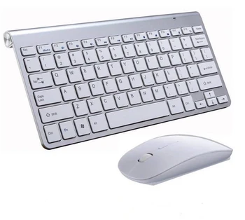 2.4 G Teclado Inalámbrico y Ratón Mini Teclado Multimedia Mouse Combo Set Para el Cuaderno del ordenador Portátil Mac de Escritorio de PC TV Suministros de Oficina