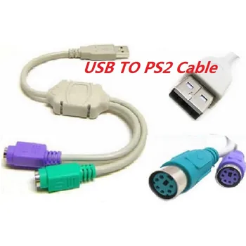 200pcs 2.0 USB a PS2 Ratón y el Teclado del Convertidor del Adaptador de Cable para el Ordenador de Escritorio