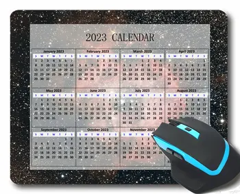 2023 cojín de Ratón del Calendario,Luz Clúster de Humo Oscuro de Escritorio Notebook Alfombrilla para el Trabajo y el Juego