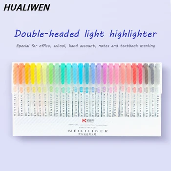 25 Colores/cuadro de Doble cabeza de rotuladores Conjunto de Marcadores Fluorescentes de los lápices de colores Lápices de Arte Marcador Lindo Kawaii Papelería