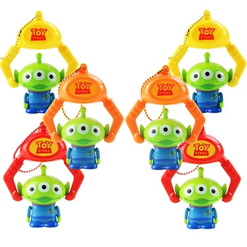 6pcs/lot de 7cm de Toy Story Figuras Pequeños Hombres Verdes Exprimir Tres Ojos Extranjeros PVC Modelo de Muñecas