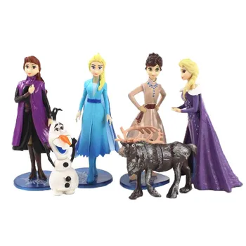 6pcs/set Princesa de Disney Figuras de Acción Congelado Elsa Anna Olaf, Kristoff Sven PVC Modelo de los Juguetes de los Niños los Niños los Regalos