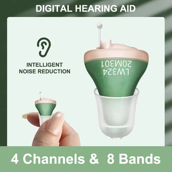 Audífono Digital de 4/6/8 Canales de Sonido Amplificador de Auricular Inalámbrico Invisible audífonos Escuchando de Primeros auxilios para los Ancianos