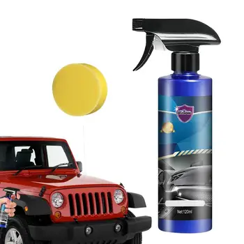 Auto Reparación Nano Spray 120ml sin Agua el Interior de los automóviles de Cuidado de la Capa de Cerámica Altamente Hidrofóbico de Cera Quick Detailer Con Esponja