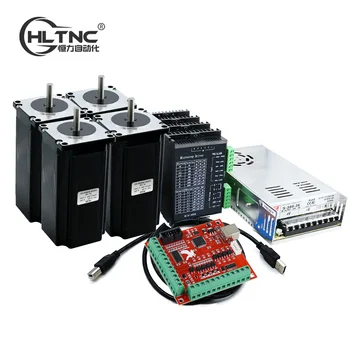 CNC Router Kit 3 4 Eje Nema23 3N 3A 4.2 UN Controlador de Motor paso a Paso TB6600 DM542 DM556 + USB Mach3 Controlador + 350W 36V fuente de Alimentación