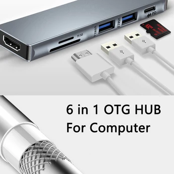 CONCENTRADOR USB 3.0 de Tipo C, 4 en 1 Multi Puerto de Alta Velocidad Adaptador Divisor de OTG Para Tablet PC Portátil Accesorios