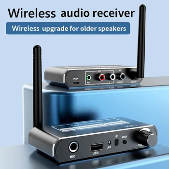 Conversor de Audio con Control Remoto de Audio del Transmisor-Receptor de Salida AUX Disco de U Juego de Micrófono Bluetooth-compatible para su Equipo de TV