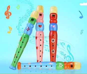 DHL 100pcs de Madera de colores Trompeta Buglet el Sonido de Cornetas Juguete Educativo Regalo Para los Niños de Instrumento Musical ideal Para la Educación