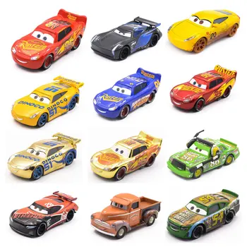 Disney Pixar Cars 2 3 Rayo Mcqueen Cruz Ramírez Tío jackson de Metal fundido a troquel de la aleación modelo de coche a los niños juguetes de regalo de Navidad