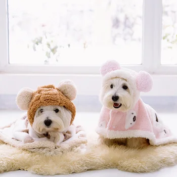 El invierno Suave Terciopelo de Perros Ropa para Perros Pequeños Pijama Capa Manta Cachorro Gatos Chihuahua Ropa Chaqueta Pug Abrigos chaqueta de Abrigo