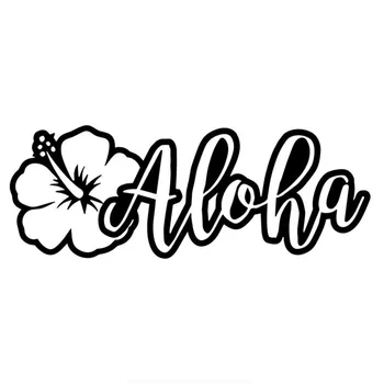 Flor De Hibisco Aloha Hawaii CarLaptop Refrigerador MotorcycleWaterproof Protector Solar Bloque Cero Personalizable Calcomanía De Vinilo