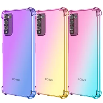 Gradiente de Color del arco iris a prueba de Golpes de la caja del teléfono De Huawei Honor 10 10X Lite 30 Lite Pro 30S Caso Esquinas de Silicona Suave Cubierta Posterior