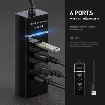 Hub USB 3.0 Multi-Puerto Extra Puertos USB Para Portátiles
