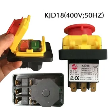 KJD18 7Pins 15A 400V Impermeable Electromagnética de Emergencia Interruptor de Botón Para el Jardín de la Máquina de Herramientas