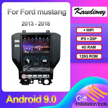 Kaudiony Tesla Estilo de Android Para Ford Mustang Auto Radio de Navegación GPS del Coche Reproductor Multimedia de DVD Estéreo 4G DSP de Vídeo 2013-2018