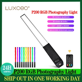LUXCEO P200 RGB de Mano Luz de Vídeo Con la APLICACIÓN de Control Remoto 3000K-6000K Fotografía de la Lámpara Para Youtube TikTok Iluminación de Estudio