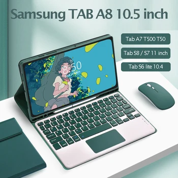 Libre de Ratón Teclado Inalámbrico para Samsung Galaxy Tab S8 X700 X706 S7 11 pulgadas de la Cubierta S6 Lite 10.4 Tab A7 A8 estuche con Teclado