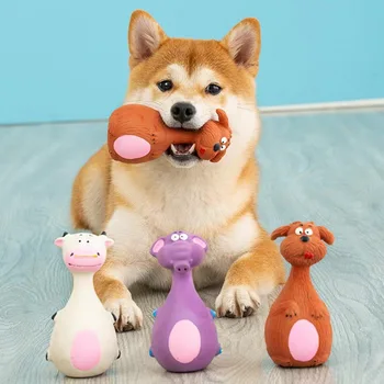 Linda Mascota de Látex Voz Juguetes de la Mordedura-Resistente para los cachorros de Juguete para Masticar la Limpieza de los Dientes Pequeñas y Medianas Perros Productos para Mascotas Suministros