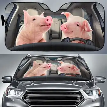 Los cerdos Conductor Seguro de Auto de la capota Parasol Parabrisas, de Regalo Personalizado Personalizado Animal Patrón Sombrilla,ESTILO PARA el COCHE