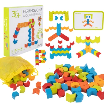 Los niños 3D Rompecabezas de Juguete de los Grandes Bloques de Color de la Forma de adaptación de los Juegos del Rompecabezas de la Lógica de Pensamiento de Aprendizaje Creativo Color Montessori, Juguetes de Madera