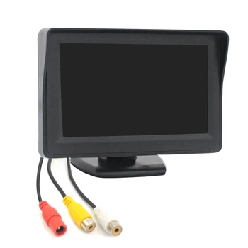 MEKEDE TFT en Color de Pantalla de Visualización del LCD Monitor del Coche de Asistencia para Estacionar vehículo de Apoyo de la Cámara de Visión Trasera con 2 Entrada de Vídeo de 4.3