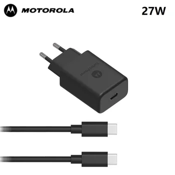Motorola Carga Rápida QC3.0 PD Cargador de 27W UE NOS Conecte el Adaptador de Alimentación Dual de Tipo C Cable Para Moto X30 S Pro Edge S30 G7 Más razr
